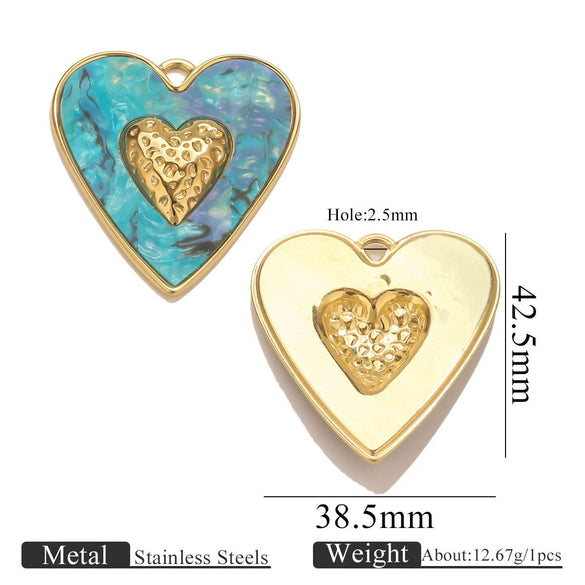 Stainless Steel Heart Pendant Electroplating Jewelry Accessories For Diy Necklace And Bracelet