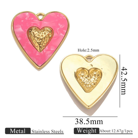 Stainless Steel Heart Pendant Electroplating Jewelry Accessories For Diy Necklace And Bracelet