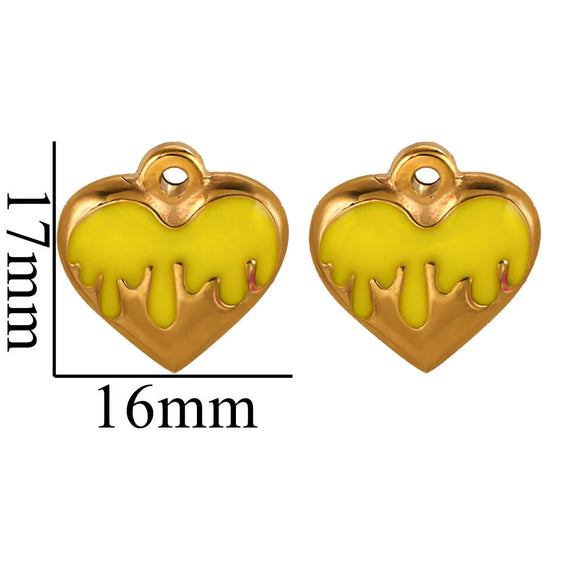 Stainless Steel Heart Pendant Jewelry Accessories Electroplated