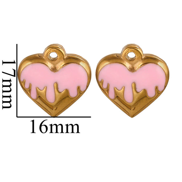 Stainless Steel Heart Pendant Jewelry Accessories Electroplated
