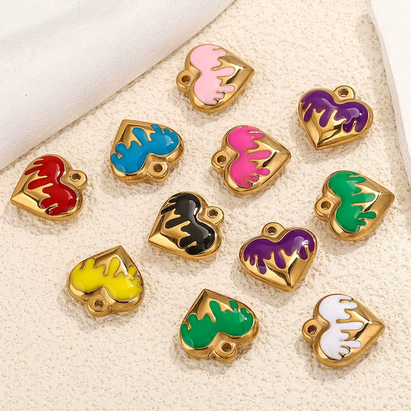 Stainless Steel Heart Pendant Jewelry Accessories Electroplated