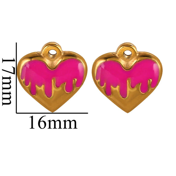Stainless Steel Heart Pendant Jewelry Accessories Electroplated