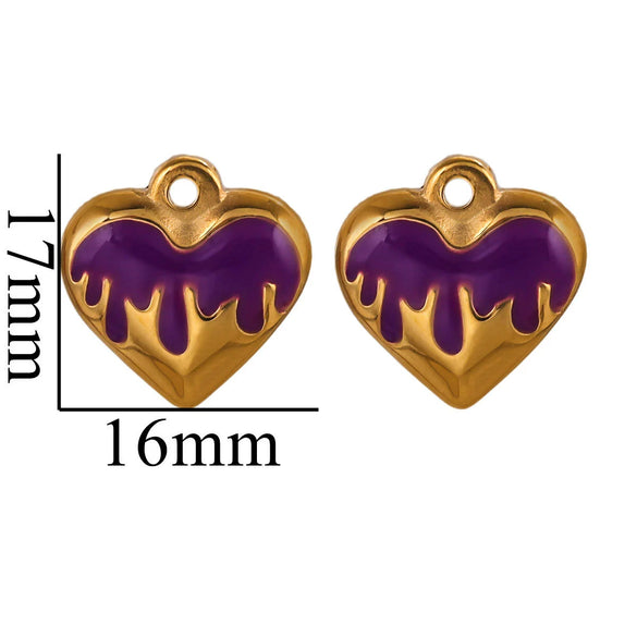 Stainless Steel Heart Pendant Jewelry Accessories Electroplated