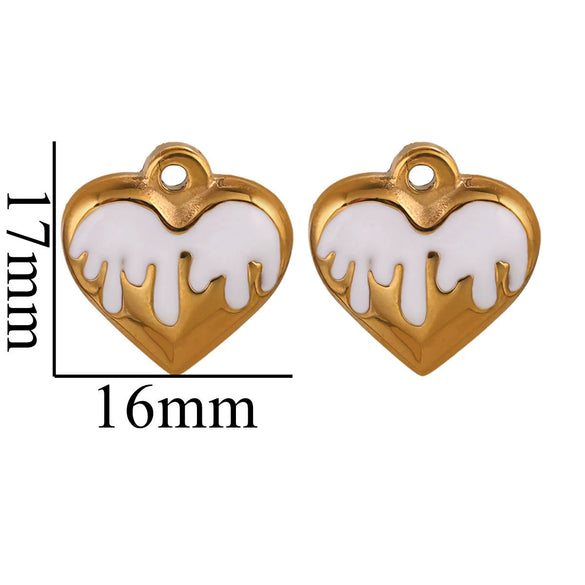 Stainless Steel Heart Pendant Jewelry Accessories Electroplated