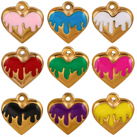 Stainless Steel Heart Pendant Jewelry Accessories Electroplated