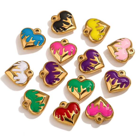 Stainless Steel Heart Pendant Jewelry Accessories Electroplated