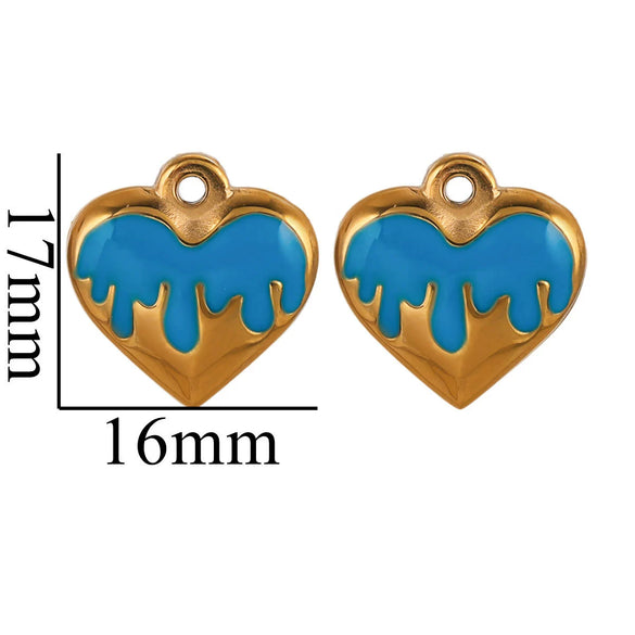 Stainless Steel Heart Pendant Jewelry Accessories Electroplated
