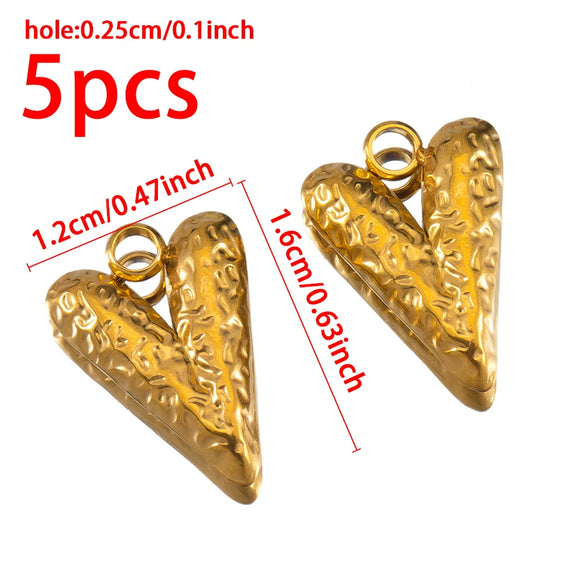 Stainless Steel Heart Pendant Jewelry Accessories With Electroplating And Retro Niche Simple Design