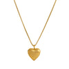 Stainless Steel Heart Pendant Necklace Double Sided Heart Retro Style Furnace Vacuum Plating Jewelry For Women