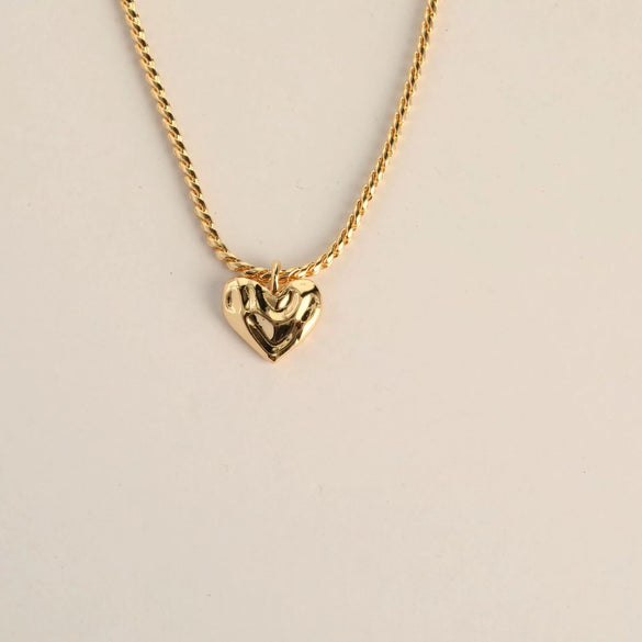 Stainless Steel Heart Pendant Necklace Double Sided Heart Retro Style Furnace Vacuum Plating Jewelry For Women