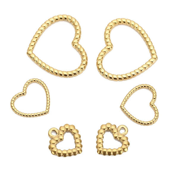 Stainless Steel Heart Pendant Necklace Simple Style Electroplated