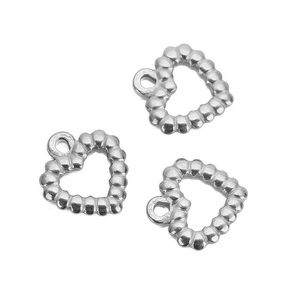 Stainless Steel Heart Pendant Necklace Simple Style Electroplated