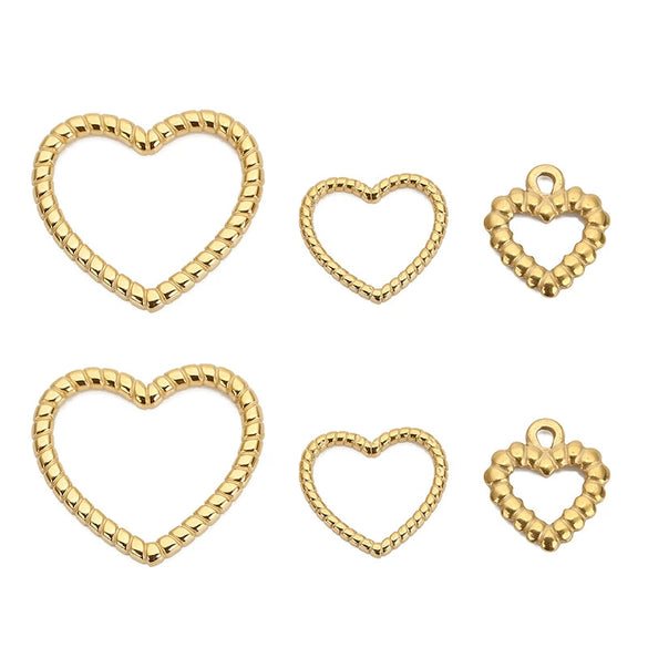 Stainless Steel Heart Pendant Necklace Simple Style Electroplated