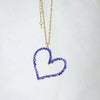 Stainless Steel Heart Pendant Necklace With Colorful Diamond Electroplating Fashion Style