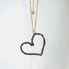 Stainless Steel Heart Pendant Necklace With Colorful Diamond Electroplating Fashion Style