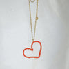 Stainless Steel Heart Pendant Necklace With Colorful Diamond Electroplating Fashion Style