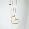 Stainless Steel Heart Pendant Necklace With Colorful Diamond Electroplating Fashion Style