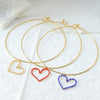 Stainless Steel Heart Pendant Necklace With Colorful Diamond Electroplating Fashion Style