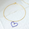 Stainless Steel Heart Pendant Necklace With Colorful Diamond Electroplating Fashion Style