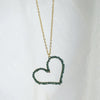 Stainless Steel Heart Pendant Necklace With Colorful Diamond Electroplating Fashion Style