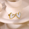 Stainless Steel Heart Shape And Bow Pattern Electroplating Women's Earrings