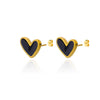 Stainless Steel Heart Shape And Bow Pattern Electroplating Women's Earrings
