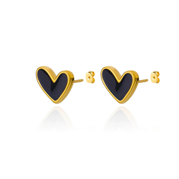 Stainless Steel Heart Shape And Bow Pattern Electroplating Women's Earrings