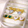 Stainless Steel Heart Shape And Bow Pattern Electroplating Women's Earrings