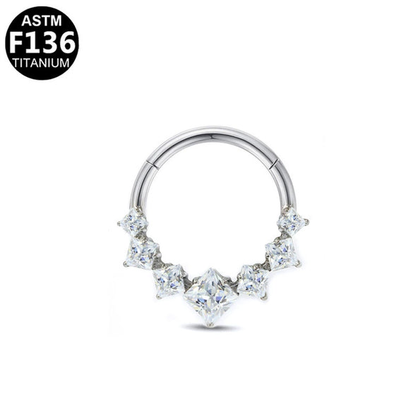 Stainless Steel Heart Shape Diamond Inlaid Nose Ring And Ear Ring For Body Piercing Minimalist Style Unisex Jewelry