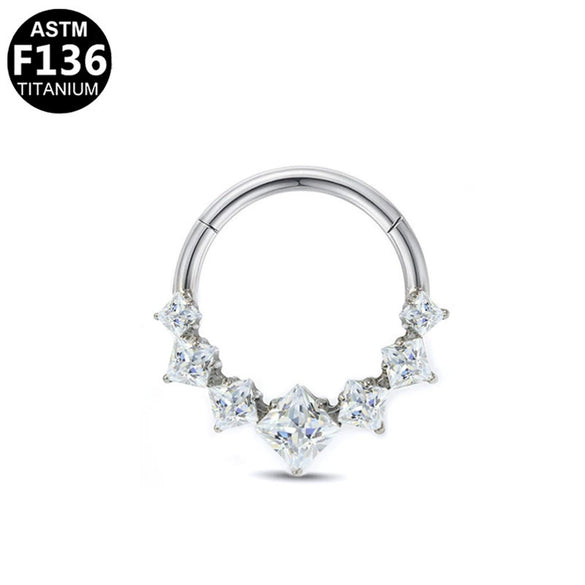 Stainless Steel Heart Shape Diamond Inlaid Nose Ring And Ear Ring For Body Piercing Minimalist Style Unisex Jewelry