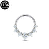 Stainless Steel Heart Shape Diamond Inlaid Nose Ring And Ear Ring For Body Piercing Minimalist Style Unisex Jewelry