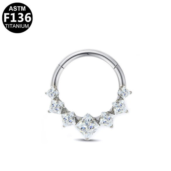 Stainless Steel Heart Shape Diamond Inlaid Nose Ring And Ear Ring For Body Piercing Minimalist Style Unisex Jewelry