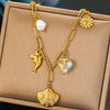 Stainless Steel Heart Shape Dolphin Pendant O Chain Necklace With Goldplated Electroplating For Women