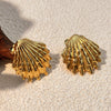 Stainless Steel Heart Shape Electroplated Couple Style Earrings