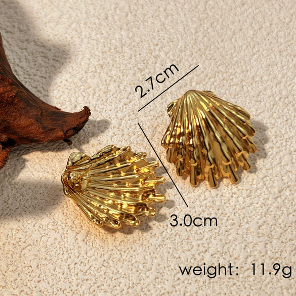 Stainless Steel Heart Shape Electroplated Couple Style Earrings