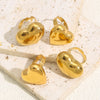 Stainless Steel Heart Shape Electroplated Fashion Exaggerated Irregular Opening Adjustable Women's Ring Jewelry