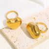 Stainless Steel Heart Shape Electroplated Fashion Exaggerated Irregular Opening Adjustable Women's Ring Jewelry