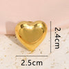 Stainless Steel Heart Shape Electroplated Fashion Exaggerated Irregular Opening Adjustable Women's Ring Jewelry