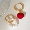Stainless Steel Heart Shape Electroplated Love Pendant Earrings For Women
