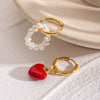 Stainless Steel Heart Shape Electroplated Love Pendant Earrings For Women