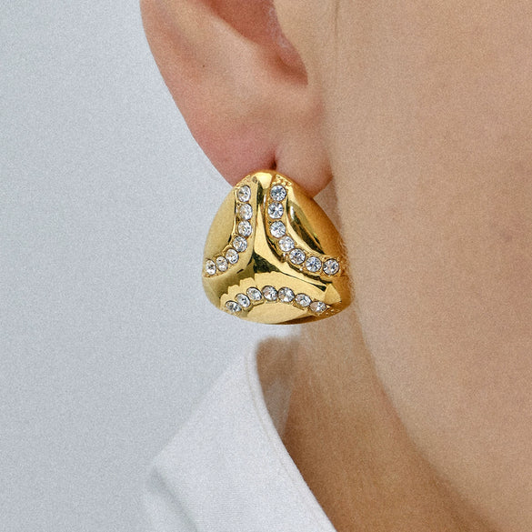 Stainless Steel Heart Shape Electroplated Women's Earrings