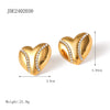 Stainless Steel Heart Shape Electroplated Women's Earrings