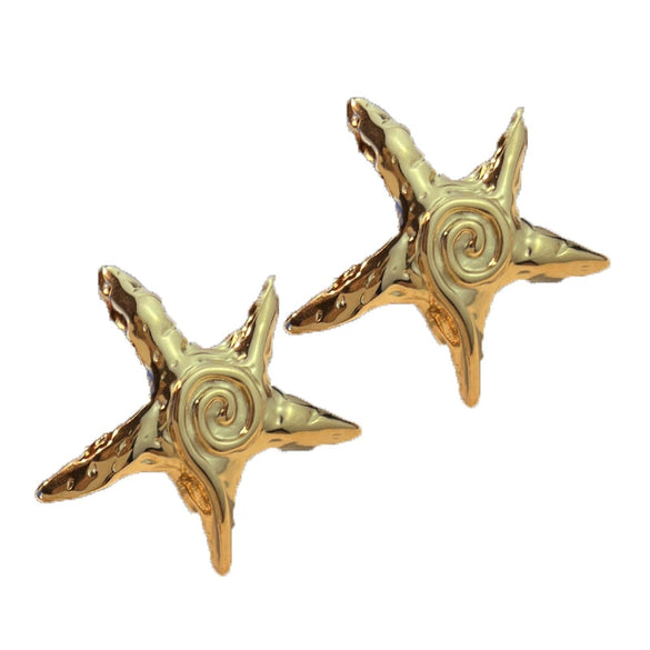 Stainless Steel Heart Shape Electroplating Geometry Style Earrings