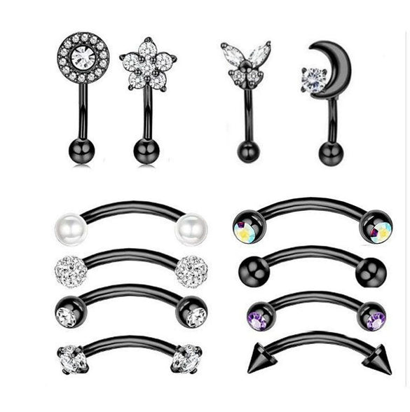 Stainless Steel Heart Shape Electroplating Piercing Jewelry Eyebrow Nail Ear Bone Nail Lip Nail