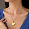 Stainless Steel Heart Shape Fashion Clavicle Chain Pendant Necklace With Electroplating