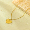 Stainless Steel Heart Shape Fashion Clavicle Chain Pendant Necklace With Electroplating