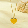 Stainless Steel Heart Shape Fashion Clavicle Chain Pendant Necklace With Electroplating