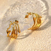 Stainless Steel Heart Shape Geometric Electroplated Exaggerated Light Luxury Couple Style Earrings
