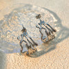 Stainless Steel Heart Shape Geometric Electroplated Exaggerated Light Luxury Couple Style Earrings