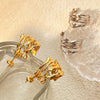 Stainless Steel Heart Shape Geometric Electroplated Exaggerated Light Luxury Couple Style Earrings